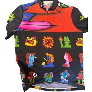 Sugoi Active Wear Womens Top Vtg Art Graphics Size Small